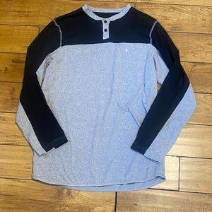 Men's red dragon RDS long sleeve Henley Shirt